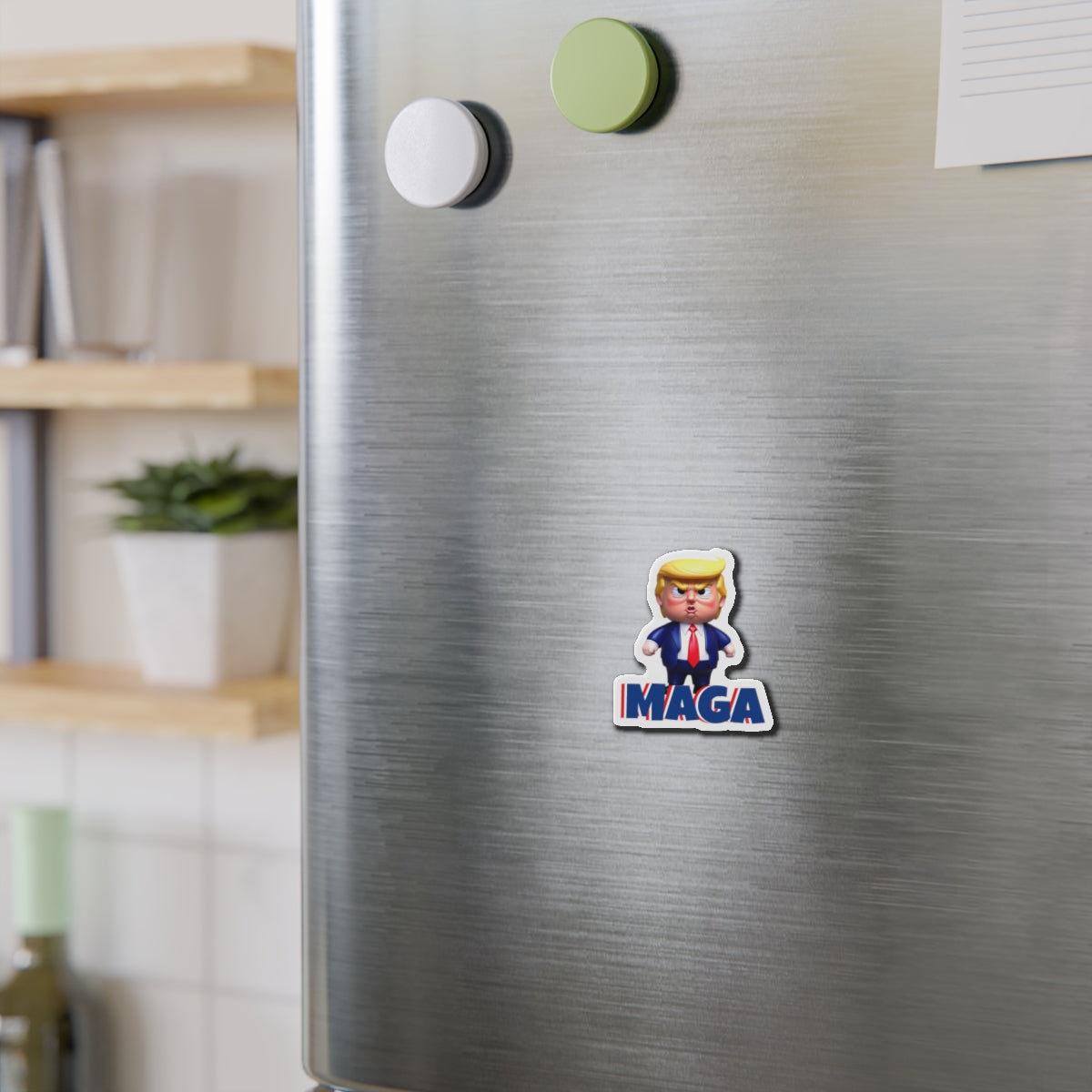 Little Trump MAGA - Angry style Die-Cut Magnet Cartoon