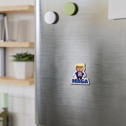 Little Trump MAGA – gestanzter Magnet-Cartoon im wütenden Stil