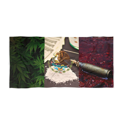 Flag of Mexico Weed Blow Blood Jumbo Soft Beach Towel