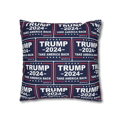 Trump 2024 Take America Back Blue Throw Pillow Case