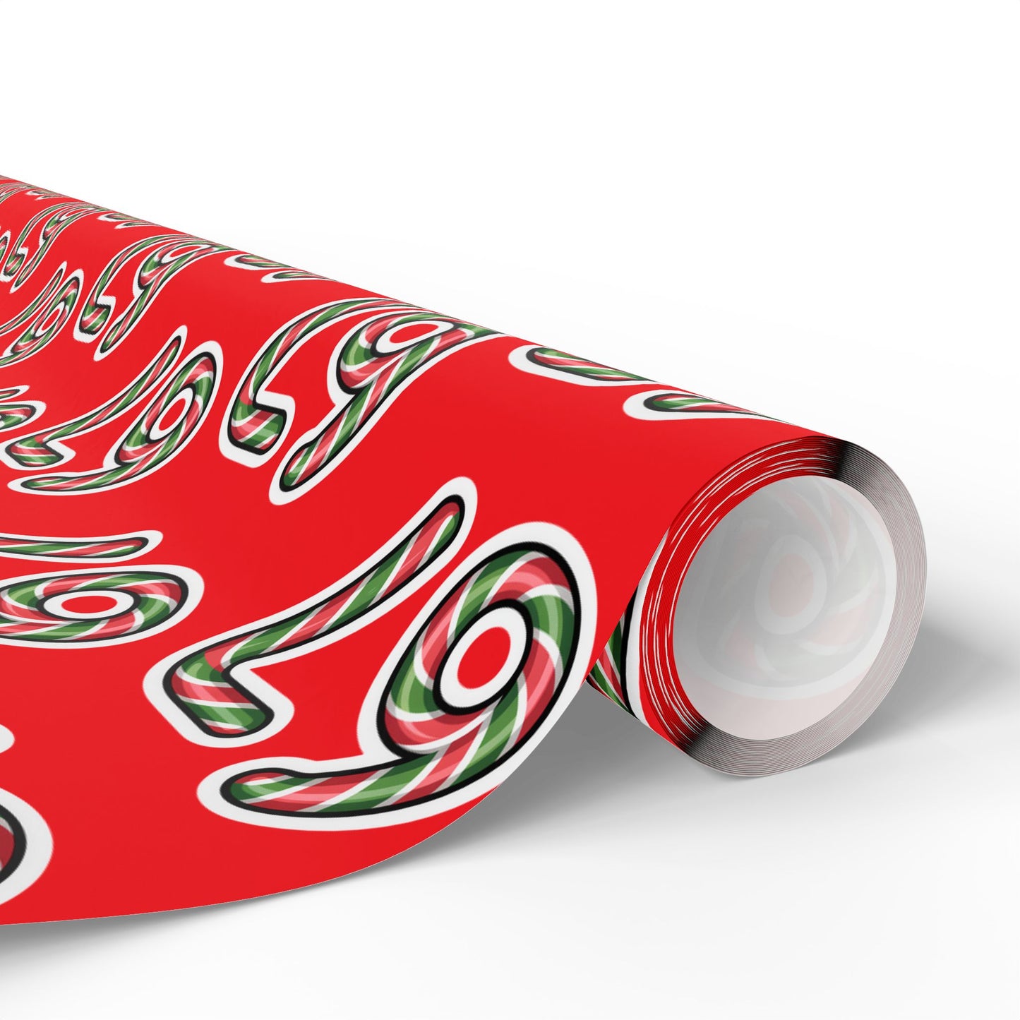 67 Candy Cane Red Merry Christmas meme Wrapping Papers - Santa Cartoon Funny Gift Wrap, Holiday Present, Six Seven