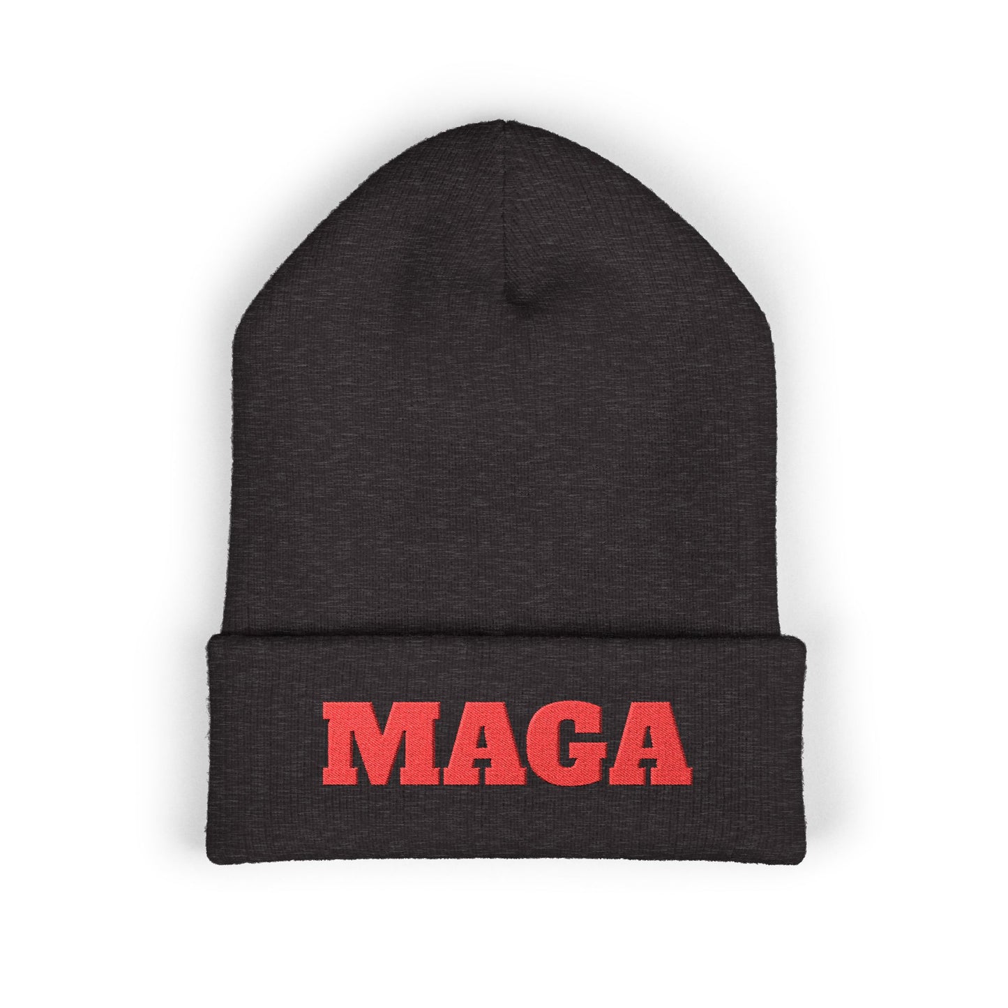 MAGA Embroidered Cuffed Beanie — Classic Knit Winter Hat