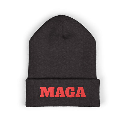 MAGA Embroidered Cuffed Beanie — Classic Knit Winter Hat