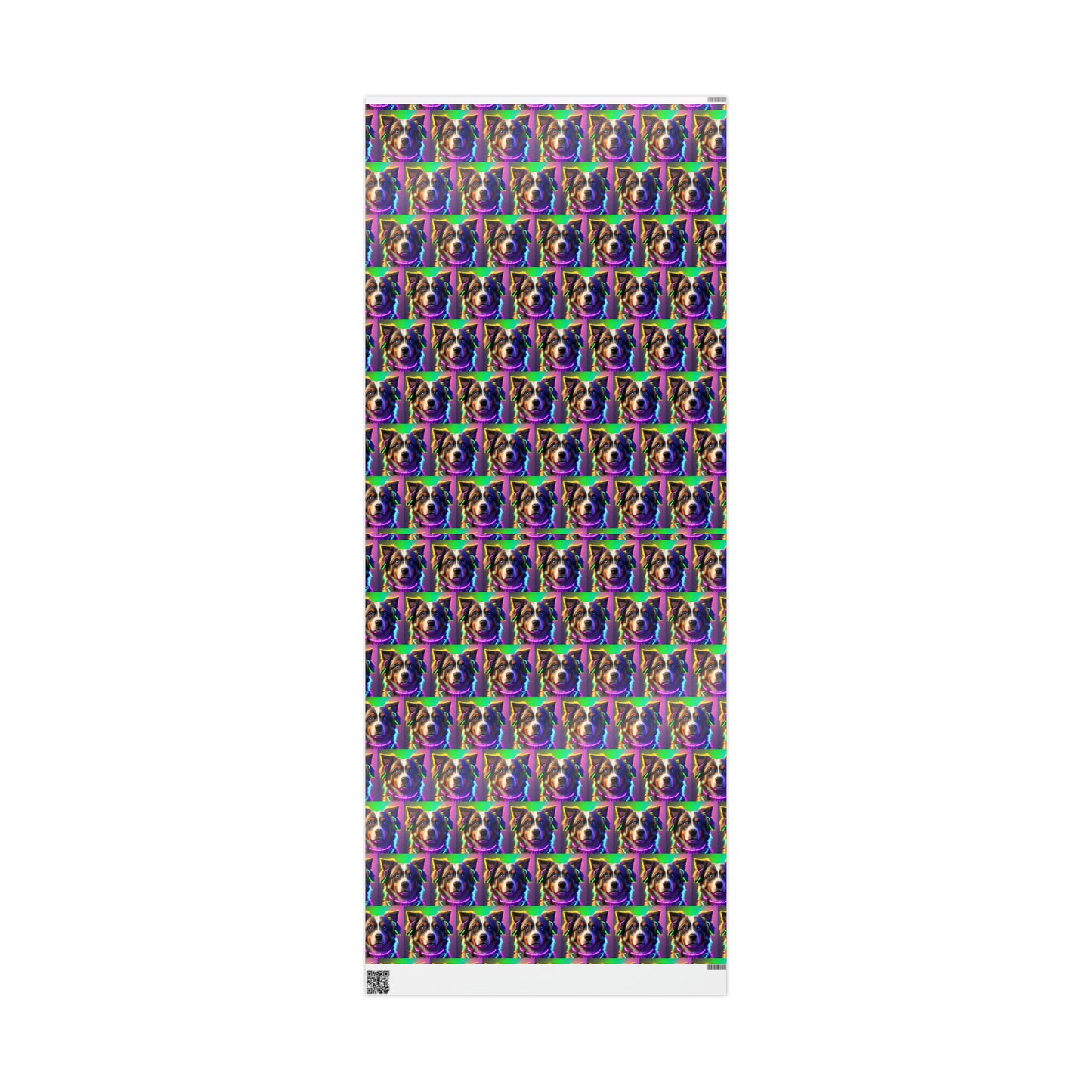 Australian Shepard Retro Cyber Birthday Gift Present Holiday Wrapping Paper Dog