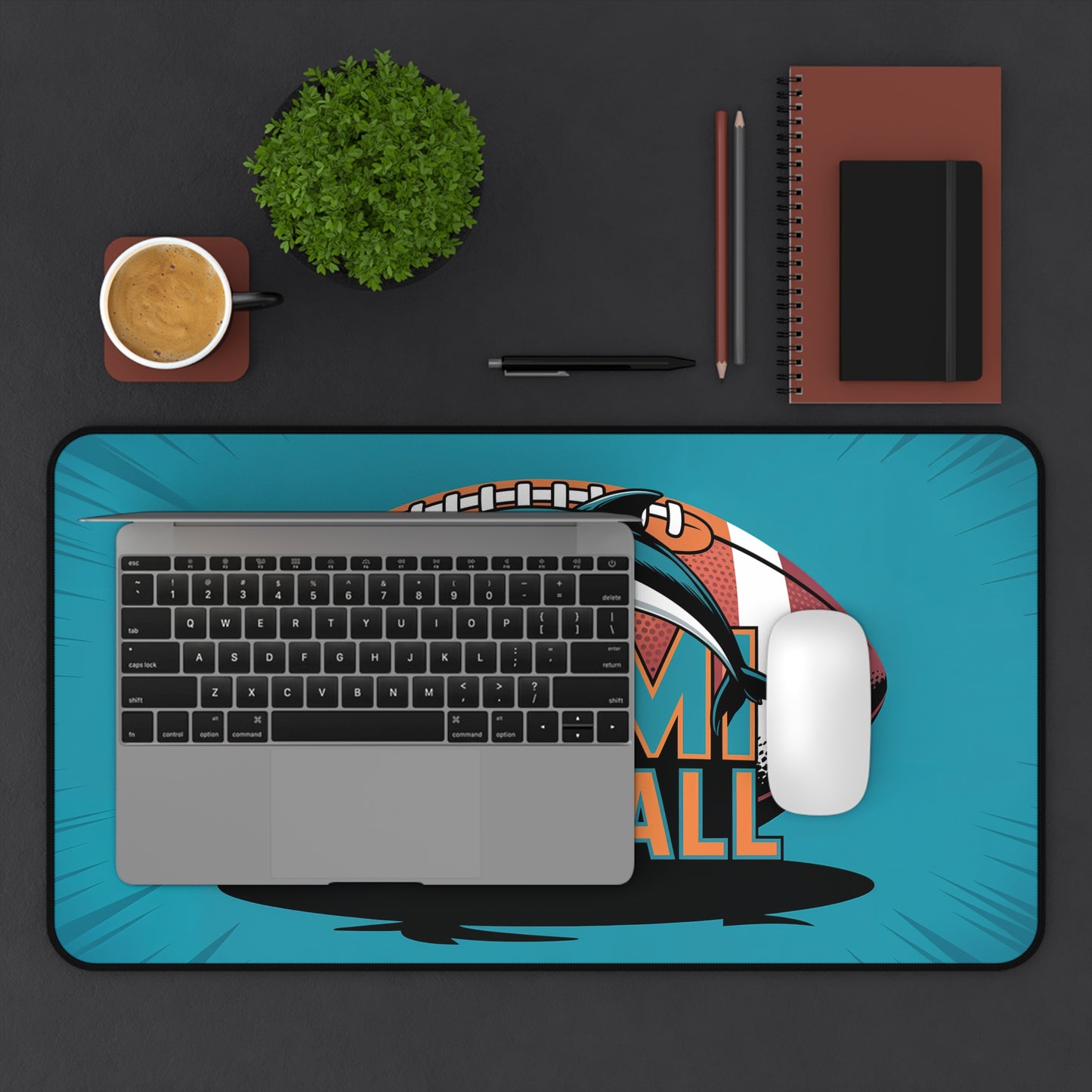 Miami Football High Definition Print Non Slip Desk Mat Office Home Mouse Pad Sports Fan Gift Ultra Smooth Surface Rubber Backing