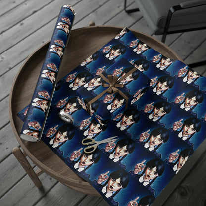 Wednesday Adams Ortega Cartoon holiday present Birthday Gift Wrapping Papers