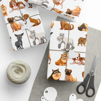 Cartoon Puppies cute Birthday Gift Present Holiday Wrapping Paper Dog