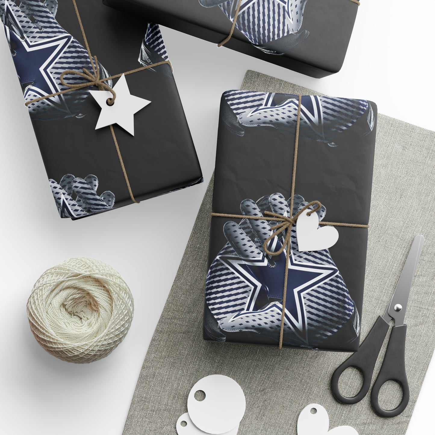 Dallas Cowboys Gloves Star Birthday Gift Wrapping Paper Holiday