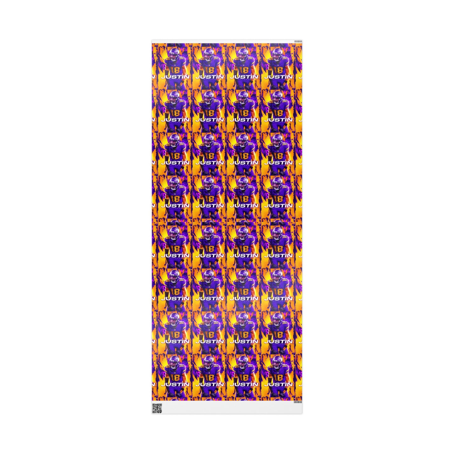 Justin Jefferson Vikings NFL Football Birthday Graduation Gift Wrapping Paper Holiday