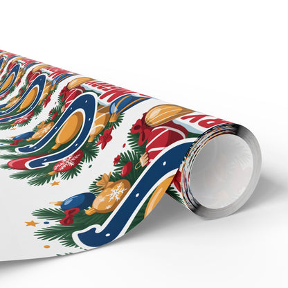 Colts Football Merry Christmas Sports Gift Wrap, Holiday Present Wrap, Christmas Gift Wrap, Gift Packaging