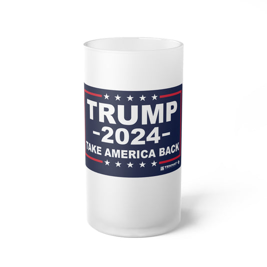 Trump 2024 Take America Back Frosted Glass Beer Pint 16oz Mug MAGAMöbel &amp; Wohnen, Feste &amp; Besondere Anlässe, Party- &amp; Eventdekoration!