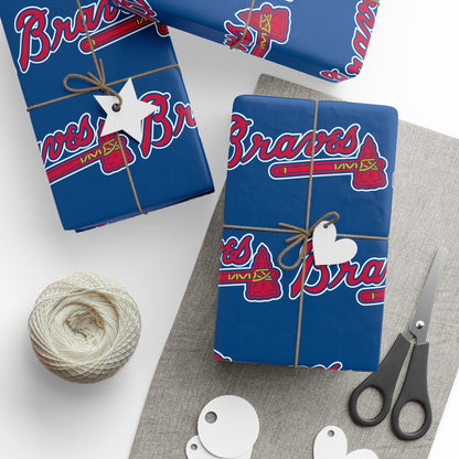 Atlanta Braves Baseball MLB Birthday Graduation Gift Wrapping Paper Holiday Xmas