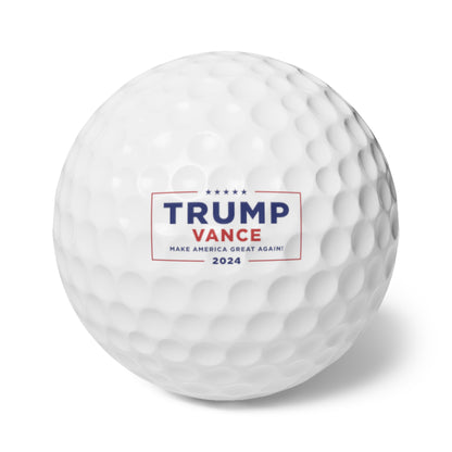 Trump Vance MAGA American Made White Golf Balls, 6pcs