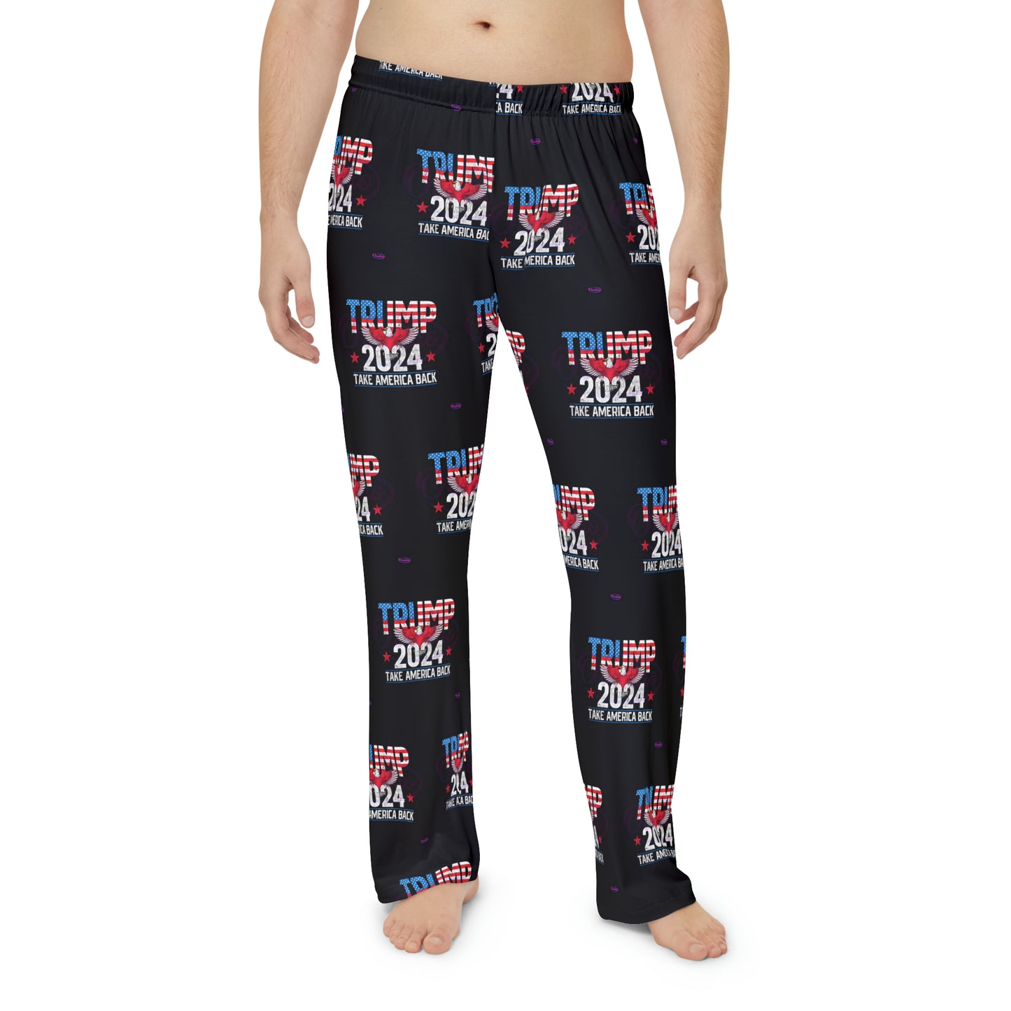 Trump 2024 Take America Back Men's Polyester Lounge Comfy Pajama Pants