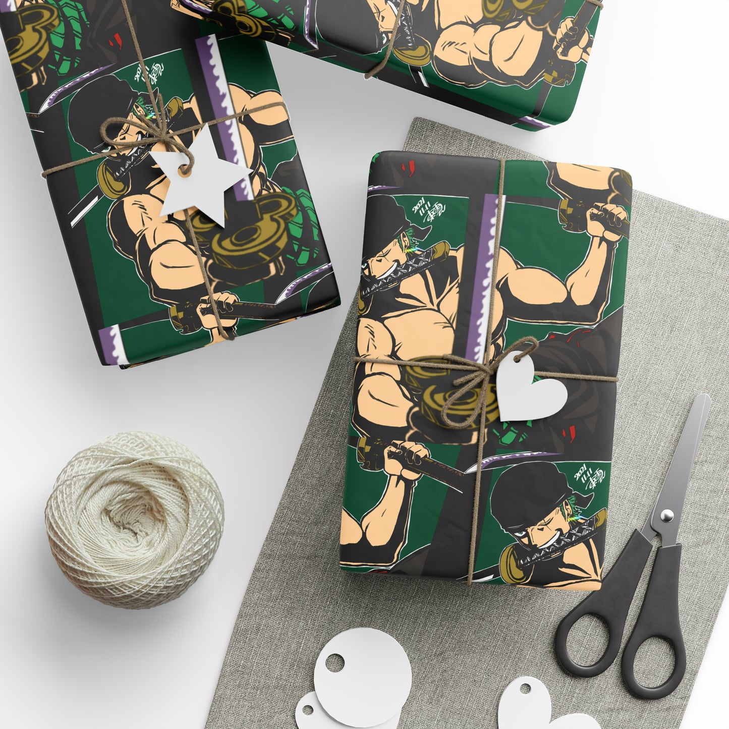 One Piece Roronoa Zoro Anime Cartoon Geburtstagsgeschenkpapier