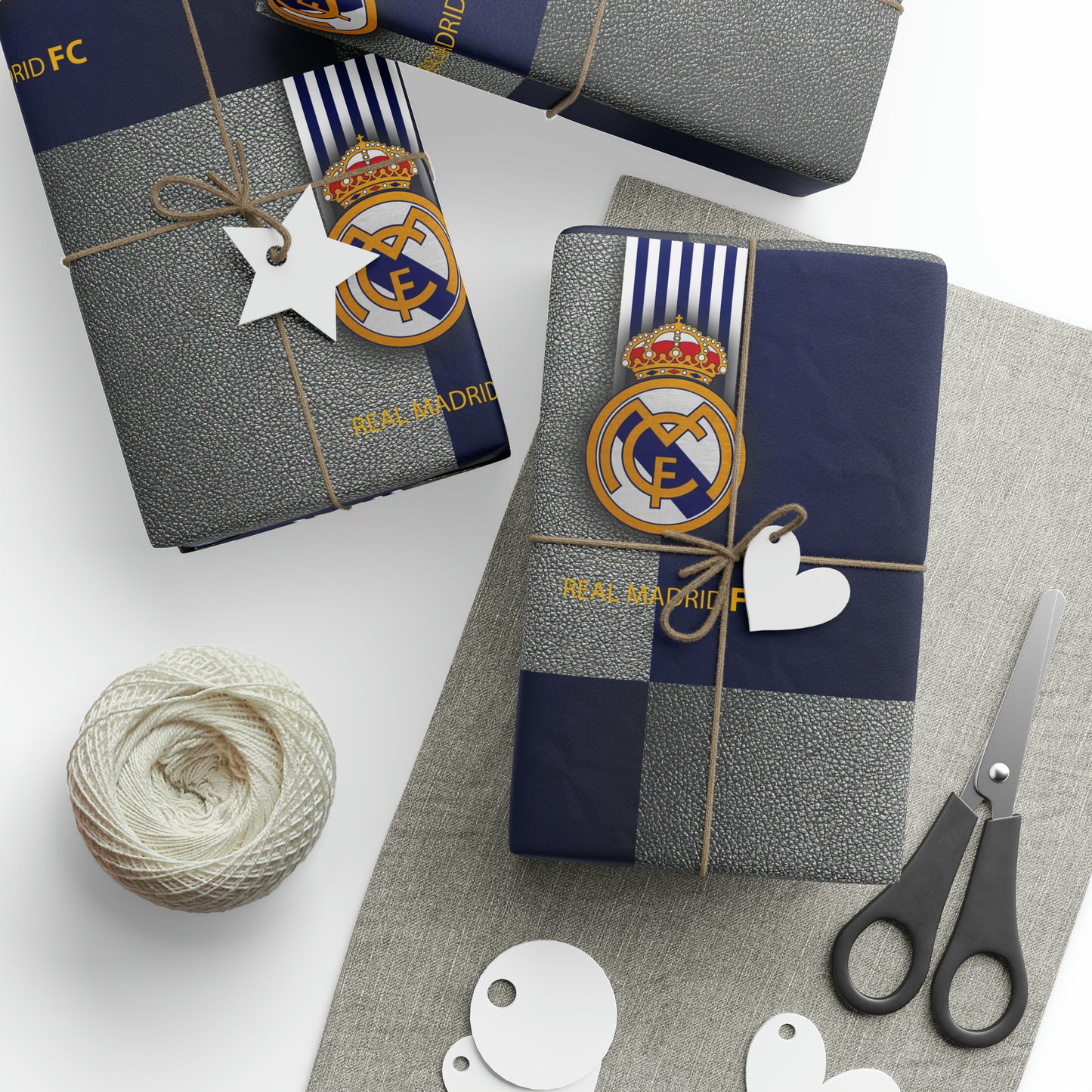 Geschenkpapier zum Geburtstag von Real Madrid, Fußball, Fußball, Urlaub