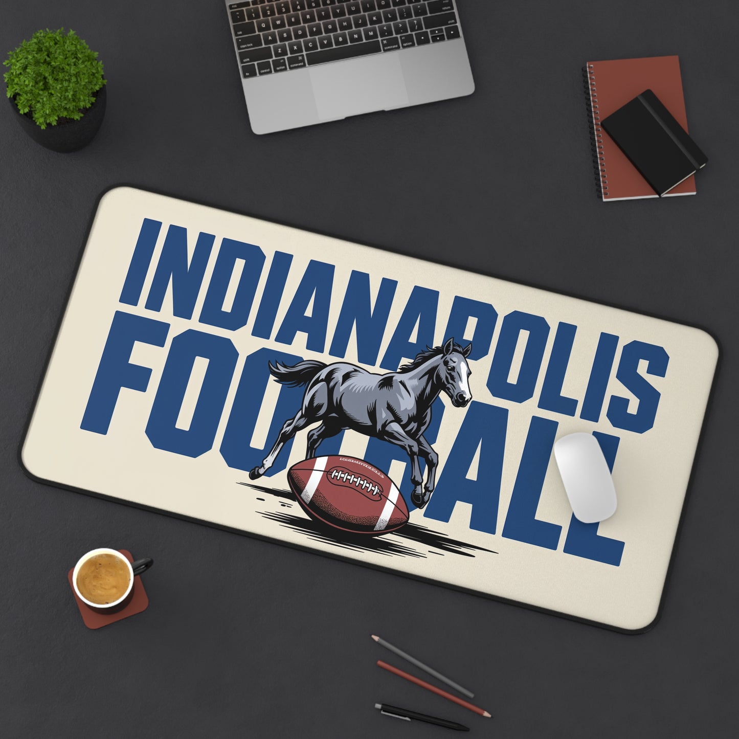 Indianapolis Football High Definition Print Non Slip Desk Mat Office Home Mouse Pad Sports Fan Gift Ultra Smooth Surface Rubber Backing