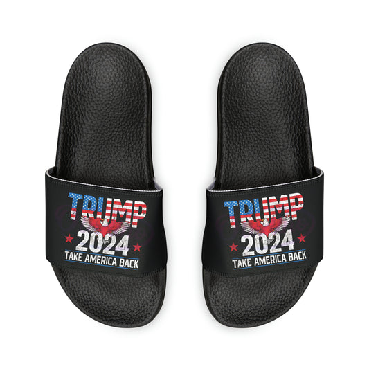 Men's Trump 2024 Take America Back MAGA Comfy PU Slide Sandals