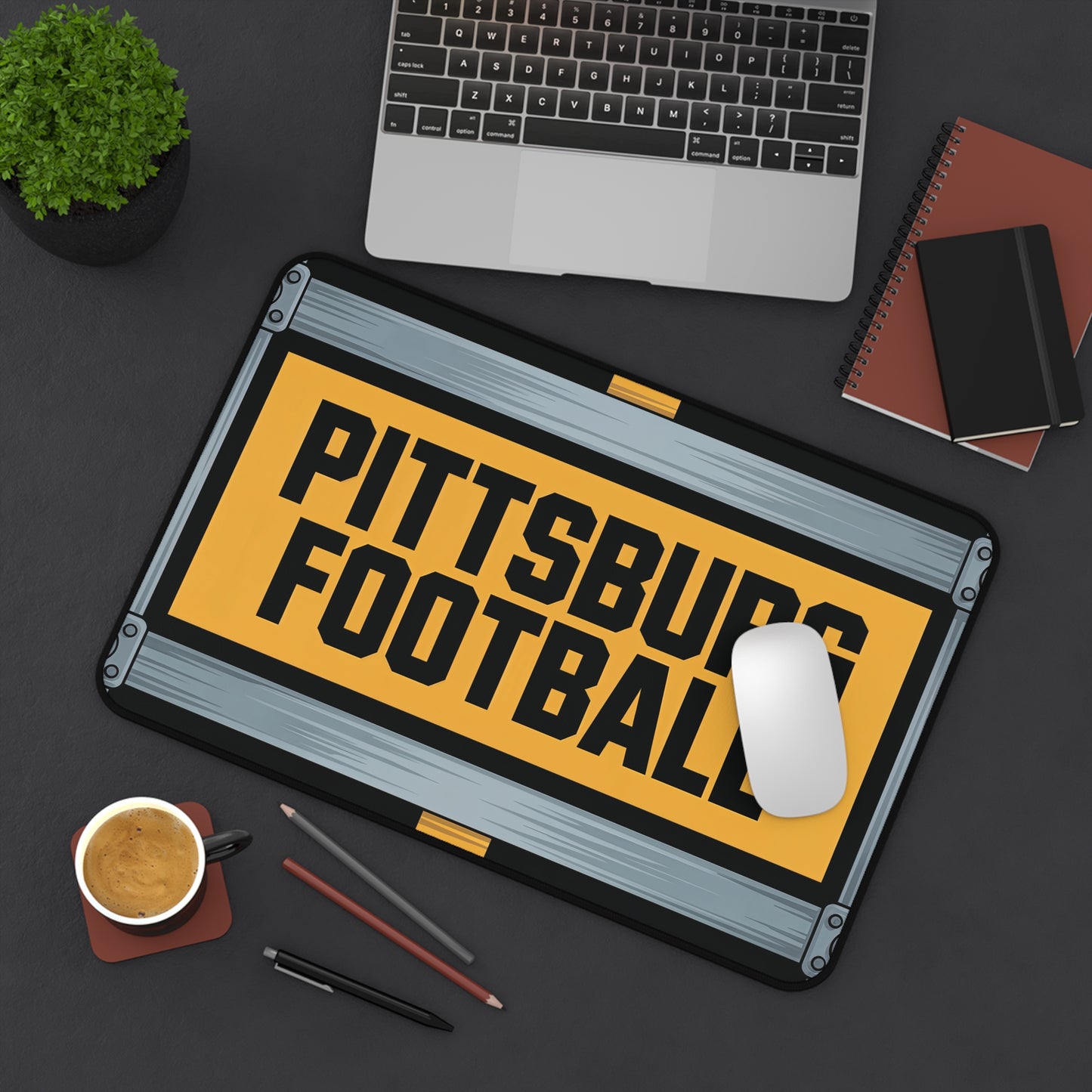 Pittsburg Football High Definition Print Non Slip Desk Mat Office Home Mouse Pad