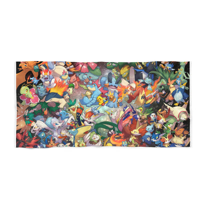 Pokemon Alle Charaktere Anime Cartoon Jumbo Weiches Strandtuch