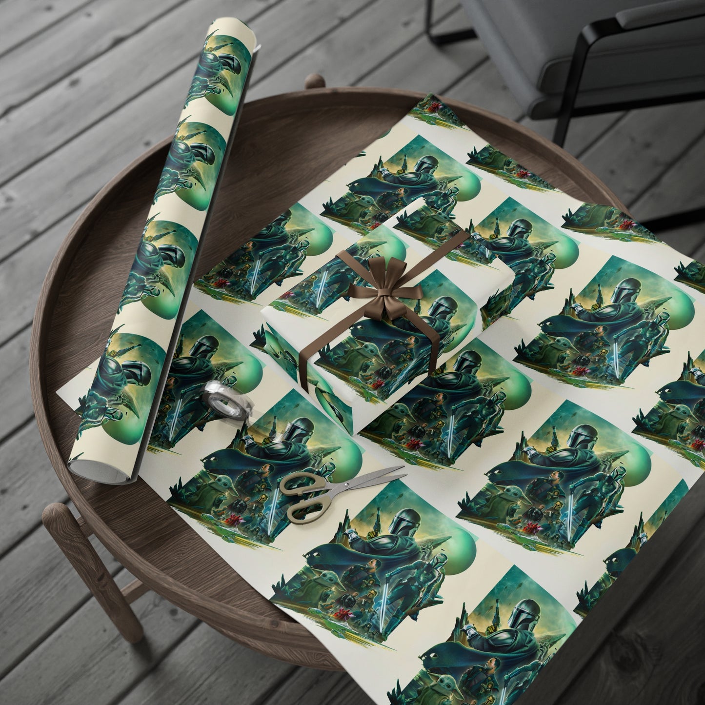 Mandalorian All characters Baby Yoda holiday present Birthday Gift Wrapping Papers