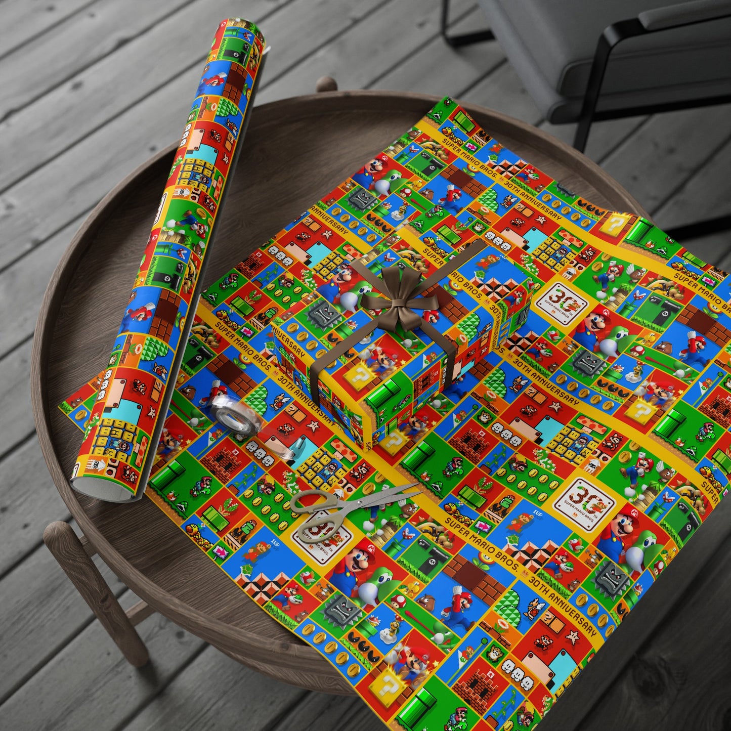 Mario Bros Super Luigi Game Cartoon Birthday Gift Wrapping Papers