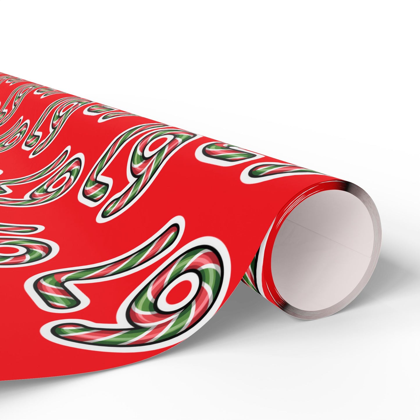 67 Candy Cane Red Merry Christmas meme Wrapping Papers - Santa Cartoon Funny Gift Wrap, Holiday Present, Six Seven