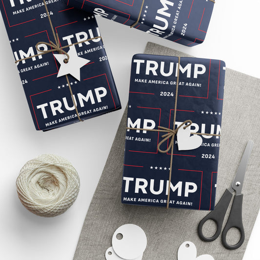 Trump 2024 Make America Great Again MAGA Christmas Gift Present Wrapping Papers