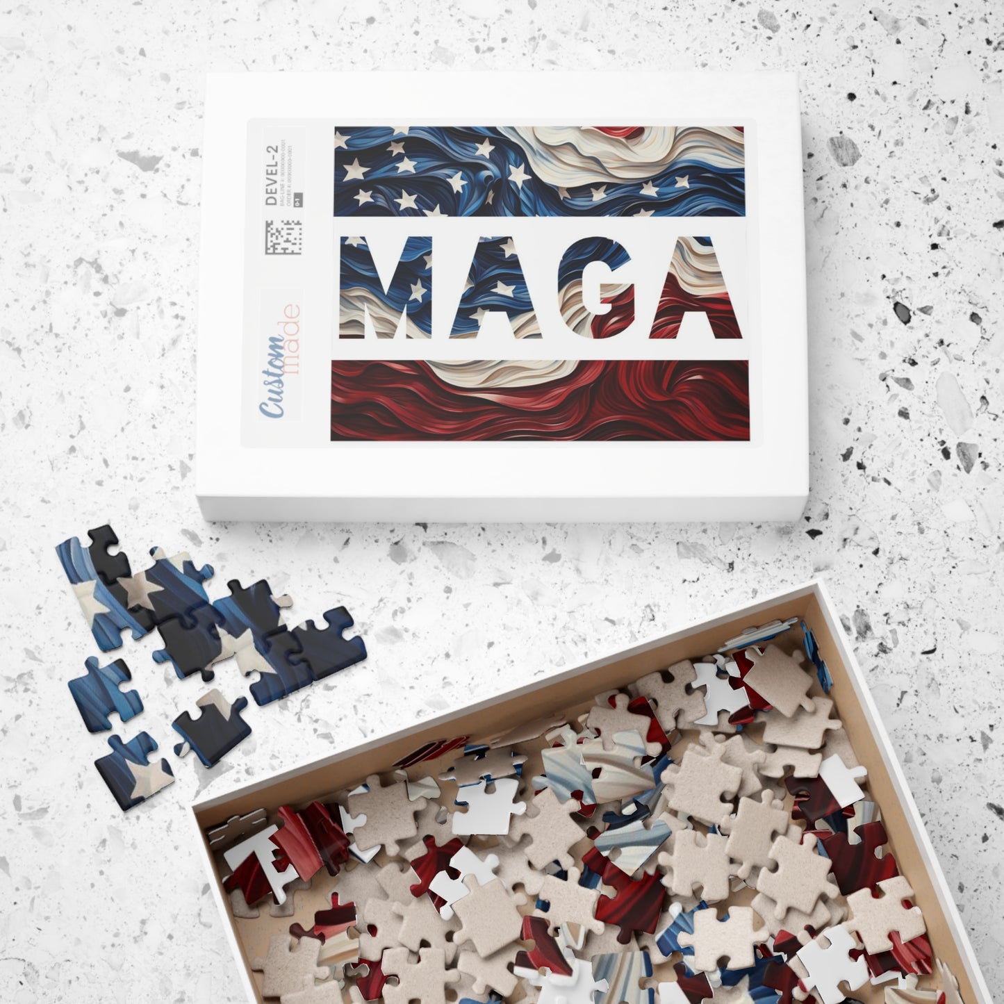 MAGA Rot-, Weiß- und Blau-Trump-Holzpuzzle, 252 oder 520 Teile