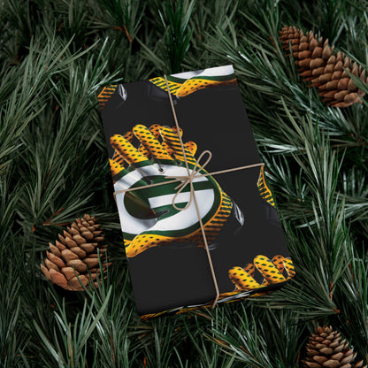 Green Bay Packers Gloves Birthday Gift Wrapping Paper football Holiday