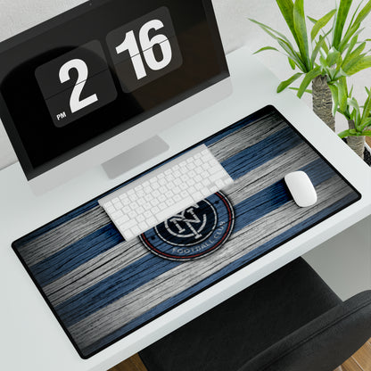 New York City FC Woodgrain look MLS Futbol Soccer High Definition Desk Mat Mousepad