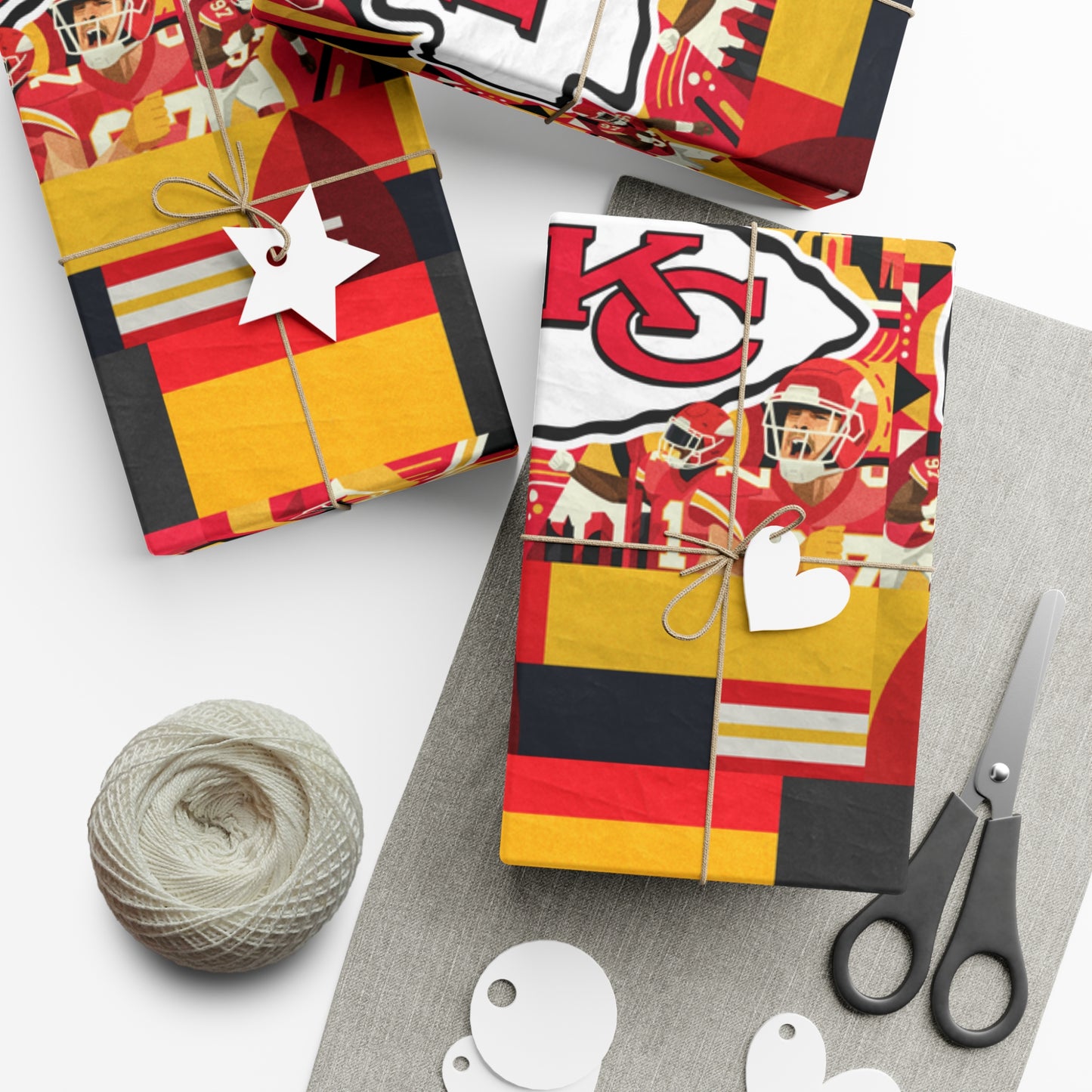 Kansas City Chiefs NFL Weihnachts-Geschenkpapier, matt oder satiniert