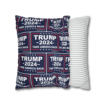 Trump 2024 Take America Back Blue Throw Pillow Case