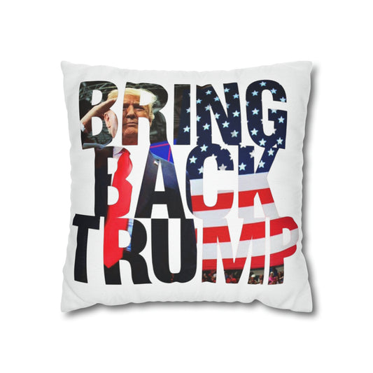 Bring Back Trump MAGA Quadratischer Kissenbezug aus gesponnenem Polyester