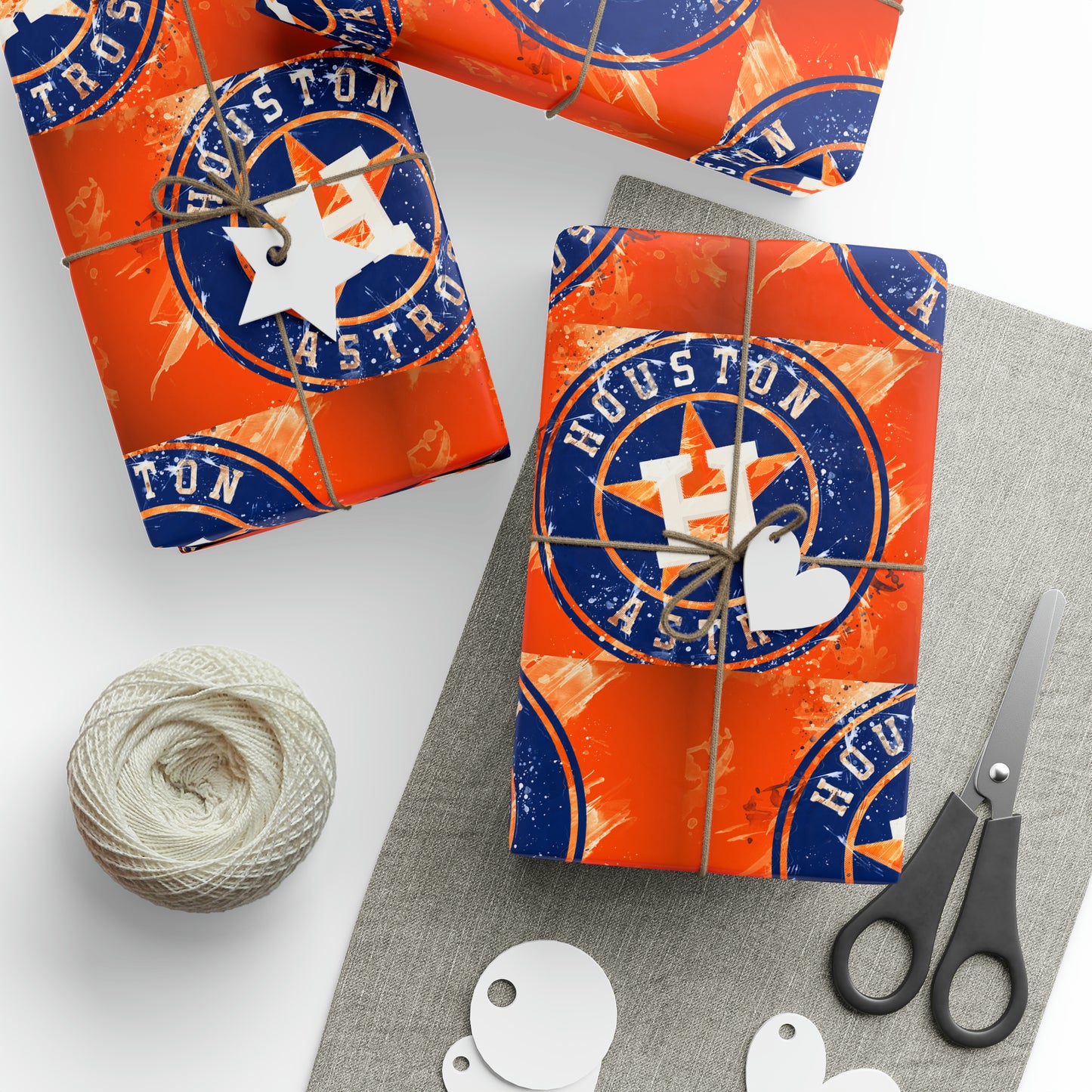 Houston Astros Baseball MLB Birthday Gift Wrapping Paper Holiday