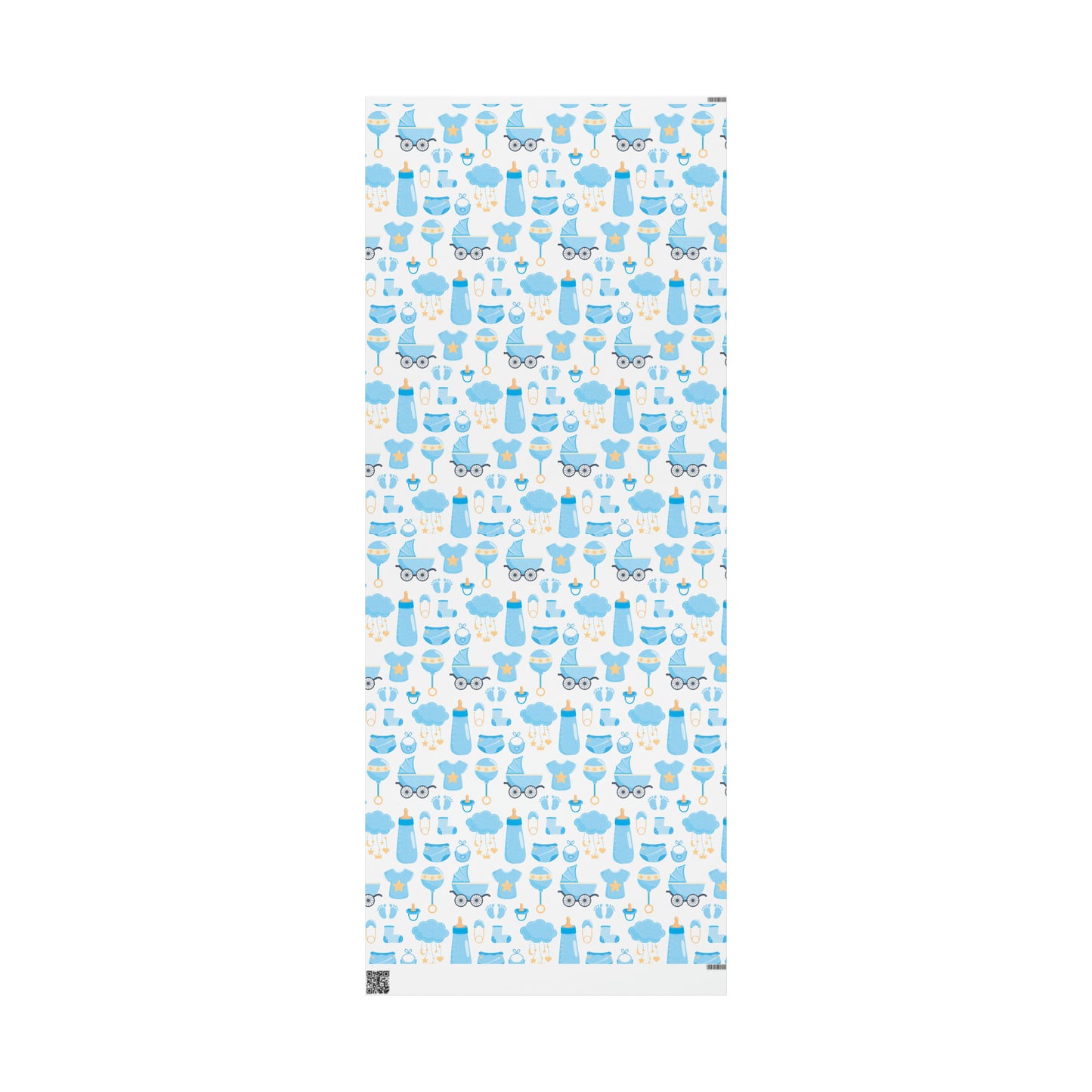 Baby Shower Boy Blue Toys Retro Drawing Cartoon Present Birthday Gift Wrapping Papers