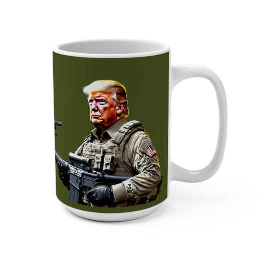 Trump der Soldat 2024 MAGA Jumbo Keramik Kaffeetasse 15oz