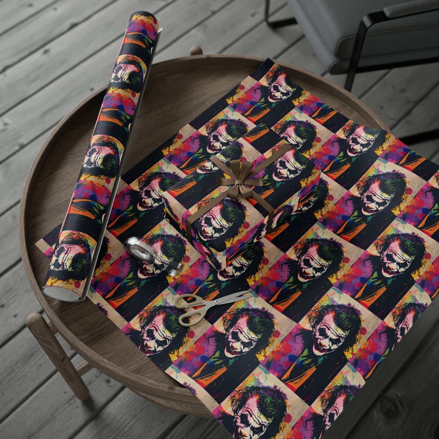 Joker Dark Knight Ledger holiday present Birthday Present Gift Wrapping Papers