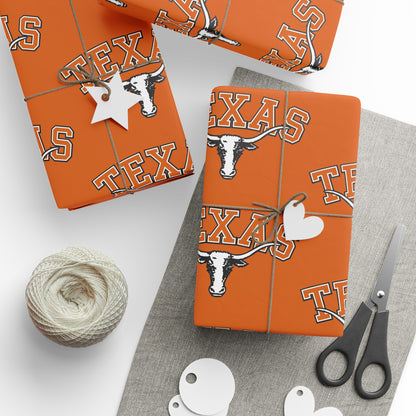 Texas Longhorns NCAA College Graduation Alumni Birthday Gift Wrapping Paper Holiday