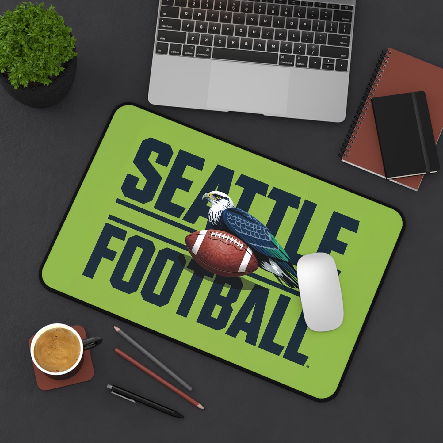 Seattle Football High Definition Print Non Slip Desk Mat Office Home Mouse Pad Sports Fan Gift Ultra Smooth Surface Rubber Backing
