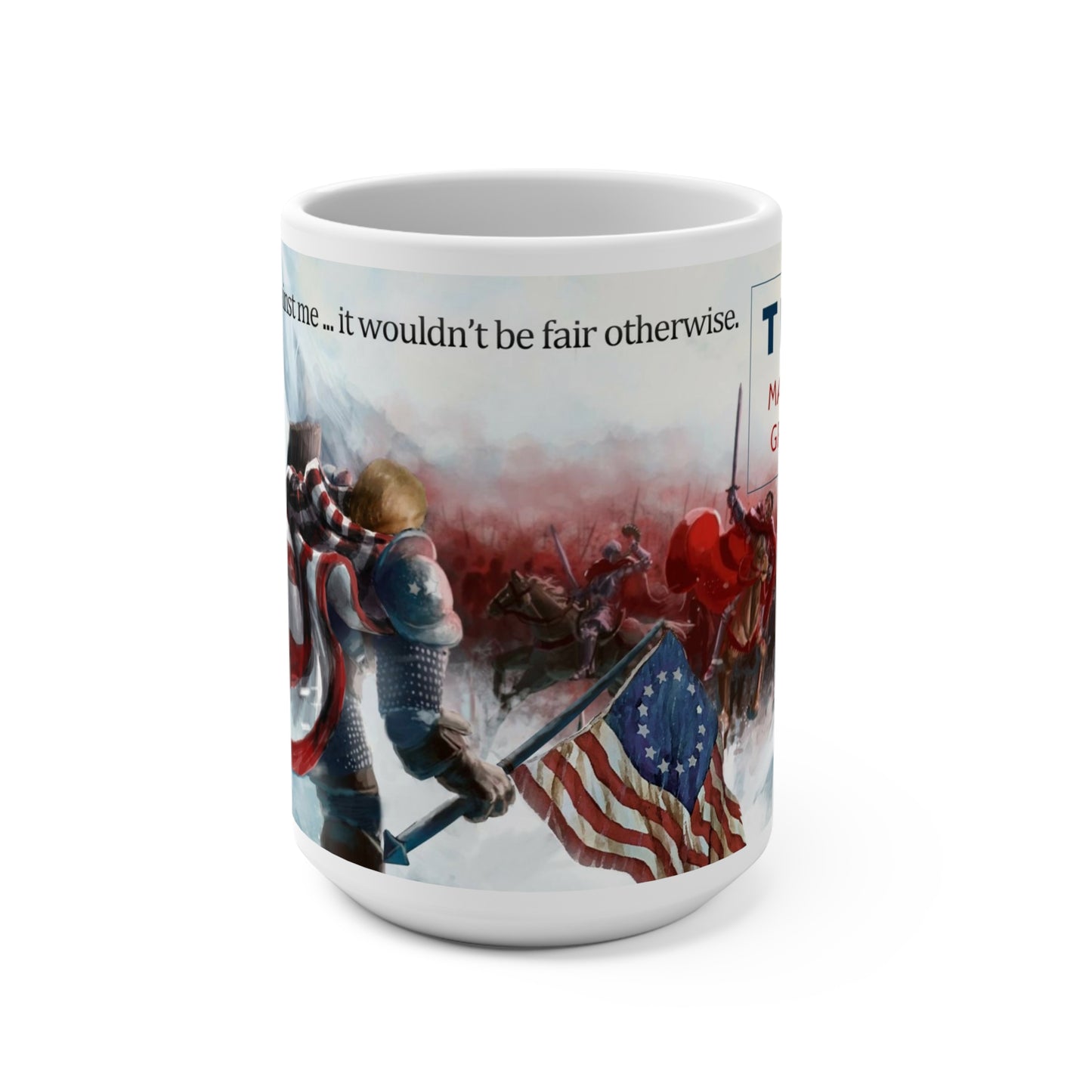 Trump the Patriot Warrior gift Jumbo Ceramic Coffee Mug 15oz MAGAGA