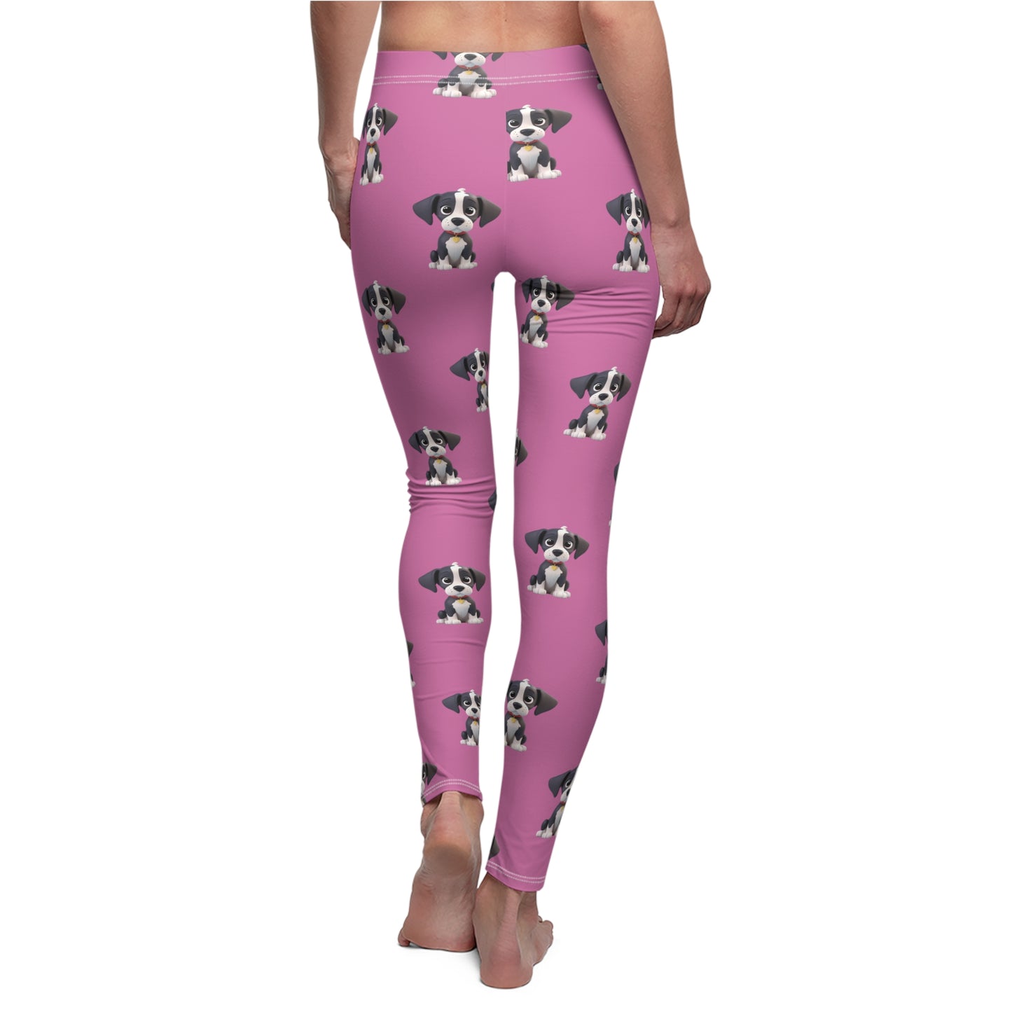 Great Dane Puppy Cartoon Cute Comfort Fit Women's Casual Leggings