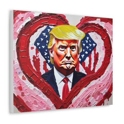 Donald Trump in the Hearts Reprint *Painting by Bella K. Canvas Gallery Wrap MAGA Valentine's Day Gift