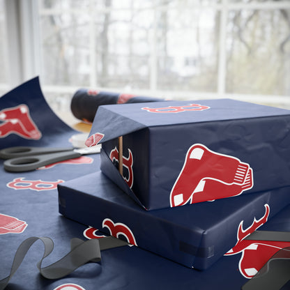 Boston Red Sox Birthday Gift Wrapping Paper football Basketball Holiday