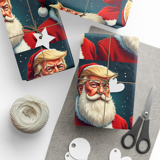 Trump Santa Claus Xmas MAGA Christmas Gift Present Wrapping Papers