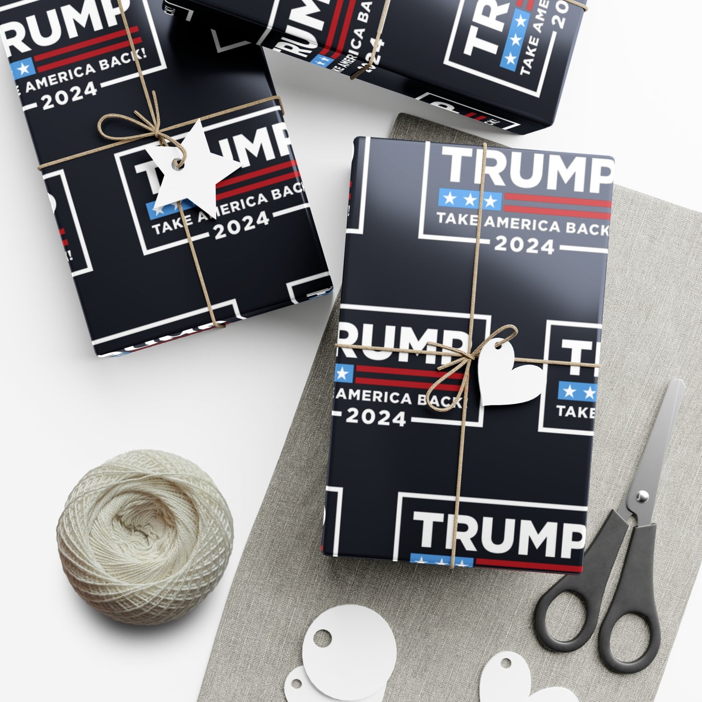 HD-Print Take America Back Trump Black Logo MAGA Holiday 2024 Gift Present Wrapping Papers