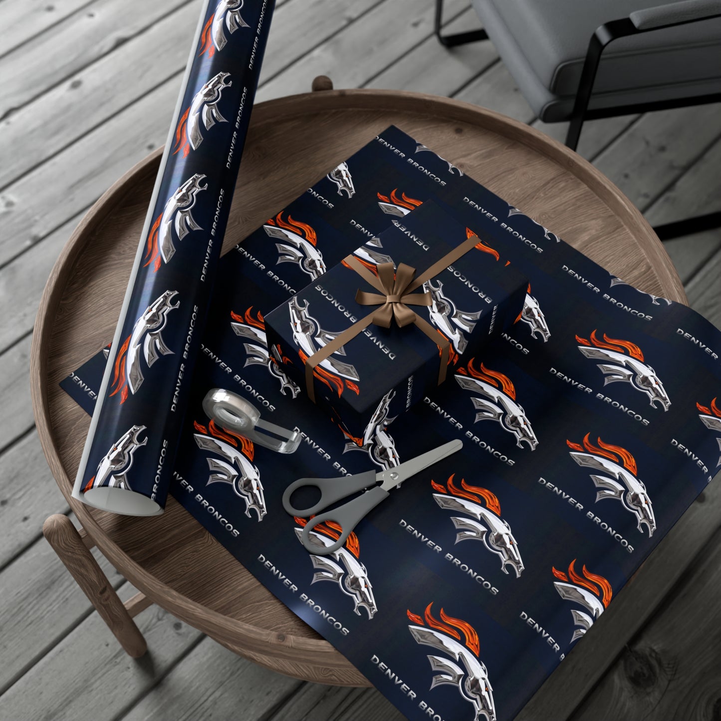 Denver Broncos NFL Football Birthday Graduation Gift Wrapping Paper Holiday