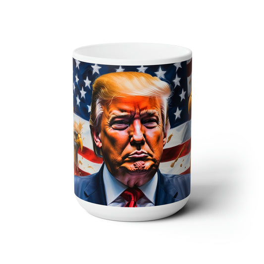 Donald Trump with American Eagles Ceramic Jumbo Coffee Mug 15oz