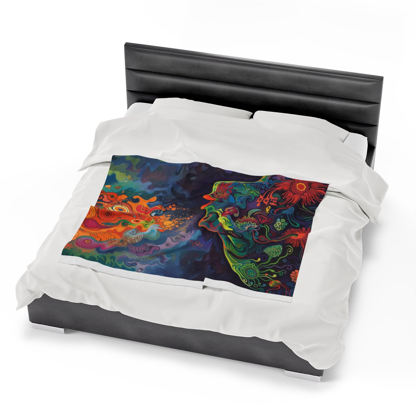 Trippy Girl Psychedelic Mushroom Warm Velveteen Plush Blanket