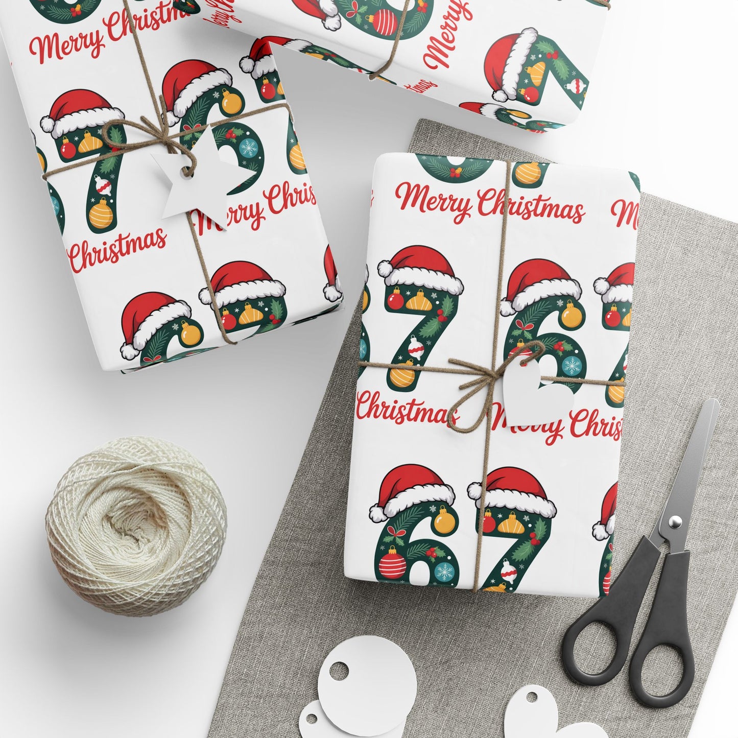 67 Merry Christmas Wrapping Papers - Santa Cartoon Funny Gift Wrap, Holiday Present, 67 Meme